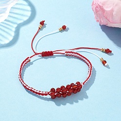 Красный Агат Плетеные браслеты из бусин натурального сердолика, плетеные браслеты из нейлоновой нити для женщин, внутренний диаметр: 1-7/8~3-1/8 дюйм (4.9 см)