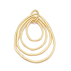 Матовый Золотой Цвет Стойки покрытие экологически чистый сплав большие подвески, без свинца, без никеля и без кадмия, слеза, матовый золотой цвет, 95x70x3 мм, отверстие : 19x11 мм
