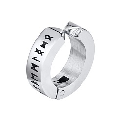 Нержавеющая Сталь Цвет Узор с римскими цифрами 304 серьги-кольца из нержавеющей стали, цвет нержавеющей стали, 9x4 мм