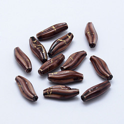 Коричневый Волочильные акриловые бусины , окрашеные, рис, кофе, 18x7x6 мм, Отверстие : 1 мм , около 1500 шт / 500 г