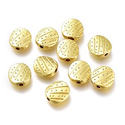 Golden Alloy Beads, Long-Lasting Plated, for Jewelry Making, Oval, Golden, 10x9.5x3mm, Hole: 1.6mm