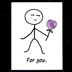 Лепидолит Украшения в форме сердца из натурального лепидолита, с бумажными карточками, фигурка для украшения дома, энергетический камень рейки для исцеления, 15 мм