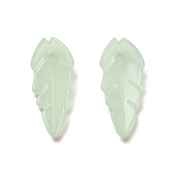 Нектар Полупрозрачные акриловые подвески, лист, нектар, 23.5x10.5x4 мм, отверстие : 1.4 мм