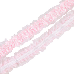 Pink Шифоновая кружевная отделка, плиссированная кружевная лента, для аксессуаров одежды, розовые, 1-1/4 дюйм (31.5 мм), 10 ярдов / мешок