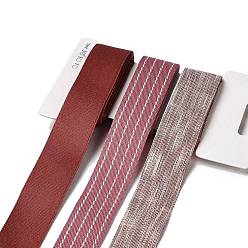 Темно-Красный 9 ярдов 3 стилей полиэфирной ленты, для поделок своими руками, бантики для волос и украшение подарка, темно-красная цветовая палитра, темно-красный, 1~1-1/8 дюйм (25~28 мм), около 3 ярдов / стиль