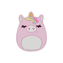 Pink Кошка в форме единорога, пищевые экологически чистые силиконовые фокусные бусины, розовые, 34x28 мм