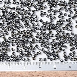 (RR464) Light Gunmetal MIYUKI Round Rocailles Beads, Japanese Seed Beads, 11/0, (RR464) Light Gunmetal, 2x1.3mm, Hole: 0.8mm, about 1100pcs/bottle, 10g/bottle
