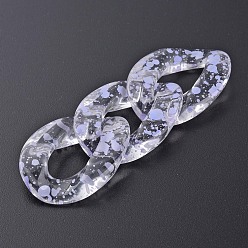 Lilac Transparent Acrylic Linking Rings, Quick Link Connectors, for Curb Chains Making, Twist Oval, Lilac, 39x29x7.5mm, Inner Diameter: 12x22mm