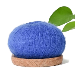 Королевский синий Шелковая мохеровая мягкая пряжа, для ткачества, вязание крючком, королевский синий, 1.5~2 мм, около 25г/моток