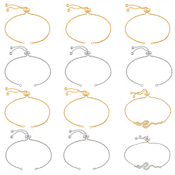 Platinum & Golden 10Pcs 2 Colors Rack Plating Brass Chain Bracelet Making, Long-Lasting Plated, Slider Bracelets Making, Cadmium Free & Lead Free, Platinum & Golden, Single Chain Length: about 115~120mm, 5pcs/color 