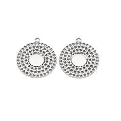 Нержавеющая Сталь Цвет 304 Настройки эмали нержавеющей стали кулон, плоско-круглые, цвет нержавеющей стали, 20x18x1 мм, отверстие : 1.5 мм