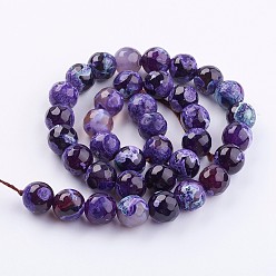 Mixed Color Natural Agate Beads Strands, Dyed & Heated, Faceted, Round, Mixed Color, 9~10mm, Hole: 1mm, about 37~39pcs/strand, 13.7 inch~14.9 inch(35~38cm)