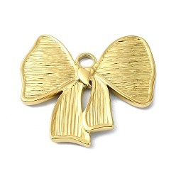 Bowknot Ионное покрытие (ip) 304 подвески из нержавеющей стали, реальный 18 k позолоченный, бантом, 25.5x28x2 мм, отверстие : 2.5 мм