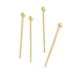 Настоящее золото 18K 304 штыри для шариковой головки из нержавеющей стали, реальный 18 k позолоченный, 25x0.7 мм, Руководитель: 1.9 mm
