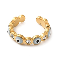 Светло-серый Вакуумное покрытие pvd 304 эмалированные манжеты из нержавеющей стали с открытым глазом, светло-серый, внутренний диаметр: 17~17.5 мм