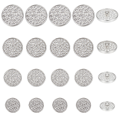 Платина 20 шт. 4 стили 1-отверстие цинковый сплав стержень кнопки, со стразами, плоско-круглые, платина, 15~22x6.5~7 мм, отверстие : 2 мм, 5 шт / стиль
