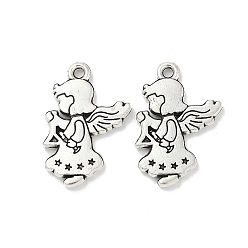 Античное Серебро Сплавочные подвески тибетского стиля, ангельские прелести, античное серебро, 21.5x14.5x1.5 мм, отверстие : 1.5 мм