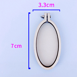 Oval Маленькие деревянные пяльцы для вышивания, вышивка крестиком обручи, для поделок кулон вышивка рамка ремесло украшения, овальный рисунок, 70x33 мм