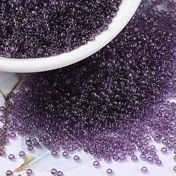 (RR157) Transparent Amethyst Миюки круглые бусины рокайль, японский бисер, 15/0, (р-р 157) прозрачный аметист, 1.5 мм, отверстие : 0.7 мм, Около 5555 шт / 10 г
