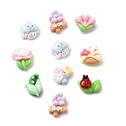 (52) Непрозрачная лаванда Непрозрачные кабошоны из смолы, разнообразные, разноцветные, 12~15x11~15x6~6.5 мм