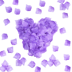 Фиолетовый 100 г атласные искусственные лепестки роз, для свадебного прохода центральные столовые конфетти вечерние сувениры украшения дома, фиолетовые, 52~54x50~52x0.1 мм, 1111 шт / 100 г