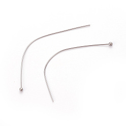Stainless Steel Color 304 Stainless Steel Ball Head Pins, Stainless Steel Color, 39x0.5mm, 24 Gauge, Head: 1.5mm