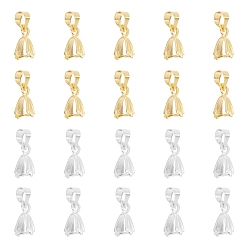 Platinum & Golden Brass Ice Pick Pinch Bails, Platinum & Golden, 15x5mmm, Hole: 3mm, Pin: 0.8mm, 100pcs/box