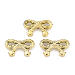 с Золотистым Покрытием Покрытие акриловыми шариками, бантом со звездой, с золотым покрытием, 20x33.5x10 мм, отверстие : 2.5 мм