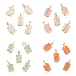 (52) Непрозрачная лаванда Подвески из латунной кошки, ромбовидный шарм, долговечный, стойки покрытие, без свинца и без кадмия, реальный 18 k позолоченный, граненые, разноцветные, 9~9.5x4x4 мм, отверстие : 2 мм