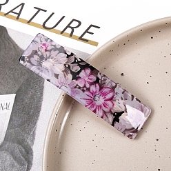 Лиловый Прямоугольная акриловая заколка для волос с цветком, аксессуары для волос для женщин и девочек, сирень, 25x94 мм