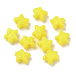 Yellow Vintage Handmade Porcelain Beads, Fancy Antique Glazed Porcelain, Textured Starfish, Yellow, 10x11.5x6mm, Hole: 1.8mm