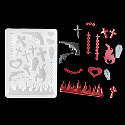 Белый DIY силиконовые формы для кулона, изготовление украшений, формы для литья смолы, для уф-смолы, изготовление ювелирных изделий из эпоксидной смолы, разнообразные, белые, 100x74x7 мм