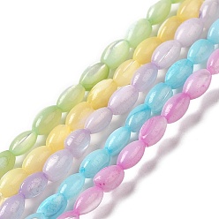 (52) Непрозрачная лаванда Натуральные бусины из ракушек трохуса, окрашенные, рис, разноцветные, 5x3~3.5 мм, отверстие : 0.7 мм, около 81~82 шт / нитка, 15.39''~15.51'' (39.1~39.4 см)