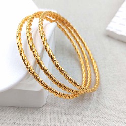 Золотой 3шт. браслеты из сплава, штабелируемые браслеты для женщин, золотые, внутренний диаметр: 2-1/2 дюйм (6.5 см)