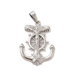 Нержавеющая Сталь Цвет Некорродирующее вакуумное покрытие 304 подвески из нержавеющей стали, подвеска в виде креста камарга, цвет нержавеющей стали, 41.5x31x5 мм, отверстие : 4.5x9.5 мм