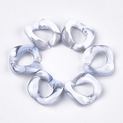 Humo Blanco Anillos de enlace de acrílico, conectores de enlace rápido, para hacer cadenas de bordillos, estilo de imitación de piedras preciosas,  torcedura, whitesmoke, 26.5x27.5x8 mm, agujero: 17.5x11.5 mm, sobre: 170 unidades / 500 g