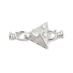 Платина Латунное микропейв, прозрачный кубический цирконий, складные застежки, без кадмия, без никеля и без свинца, треугольные, платина, 35 мм