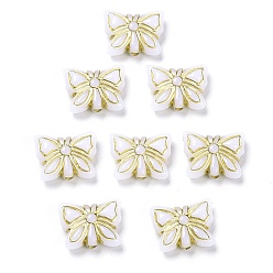 Белый Дым Непрозрачные акриловые бусины, металла обвитые, бабочка, серый, 11x14.5x5 мм, отверстие : 1.8 мм, Около 740 шт / 500 г