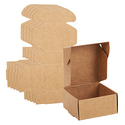 Цвет Древесины Бумажная складная коробка, гофроящик доска, почтовый ящик, квадратный, деревесиные, 4.1x3.8x2 см