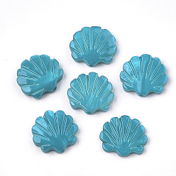 Стально-синий Бисера пресноводных оболочки, окрашеные, форма раковины гребешка, стальной синий, 11.5~12x12.5~13x2~3 мм, отверстие : 0.8 мм