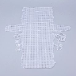 Белый Пластиковые листы холста сетки, для вышивания, изготовление акриловой пряжи, трикотажные и вязаные проекты, цветок и сердце и лист, белые, 34x35.7x0.15 см, отверстие : 2x2 мм, лист: 26x18x1.2 мм, Сердце: 27x28.5x1.2 mm, цветы: 51x52x1.2 мм и 40.5x41x1.2 мм