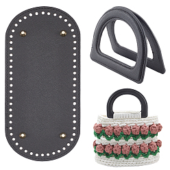 Черный Аксессуары для замены сумок из искусственной кожи, включая ручку сумки в форме буквы d, 1 овальное дно сумки из поликарбоната, чёрные, 1 мм