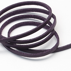 Фиолетовый Шнуры из искусственной замши, искусственная замшевая кружева, одна сторона покрытия с искусственной кожи, фиолетовые, 2.7x1.4 мм, около 98.42 ярдов (90 м) / рулон