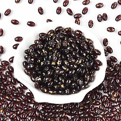 Темно-Красный Овальные стеклянные бусины, с блеском порошок, два тона, темно-красный, 9~9.5x6~6.5 мм, отверстие : 1.3~1.5 мм, Около 1058 шт / фунт