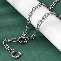 Нержавеющая Сталь Цвет 5.5мм 201 Текстурированные цепочки Фигаро из нержавеющей стали, унисекс, не тускнеет, цвет нержавеющей стали, 21.85 дюйм (55.5 см)