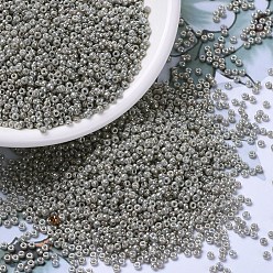 (RR1865) Opaque Smoke Gray Luster MIYUKI Round Rocailles Beads, Japanese Seed Beads, (RR1865) Opaque Smoke Gray Luster, 11/0, 2x1.3mm, Hole: 0.8mm, about 1100pcs/bottle, 10g/bottle