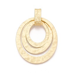 Матовый Золотой Цвет Большие сплавочные подвески, овальные амулеты, матовый золотой цвет, 71x59.5x2 мм, отверстие : 21.5x12 мм