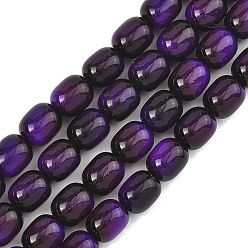 Индиго Нити из искусственного тигрового глаза, овальные, индиговые, 9.5x8 мм, отверстие : 1 мм, около 79 шт / нитка, 29.53'' (75 см)