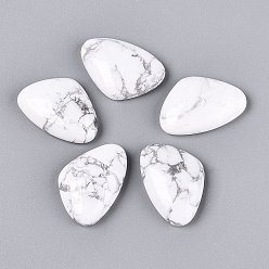 Howlite Synthetic Howlite Cabochons, Triangle, Flat Back, 28x19x7.5mm