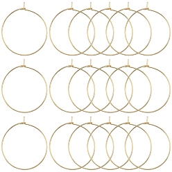 Настоящее золото 18K 316 хирургические брелоки для бокалов из нержавеющей стали, обручание серьги, DIY материал для баскетбола обруча серьги жены, реальный 18 k позолоченный, 35x30x0.7 мм, 21 датчик, 100 шт / коробка